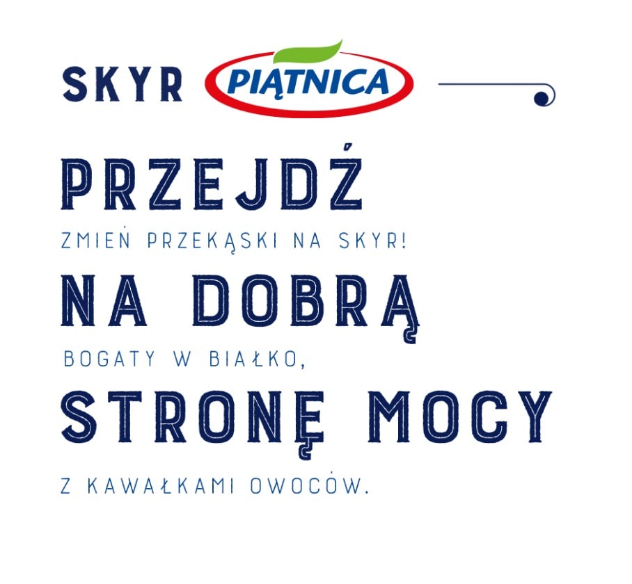 Hasło kampanii złożone krojem Burford Rustic Inline