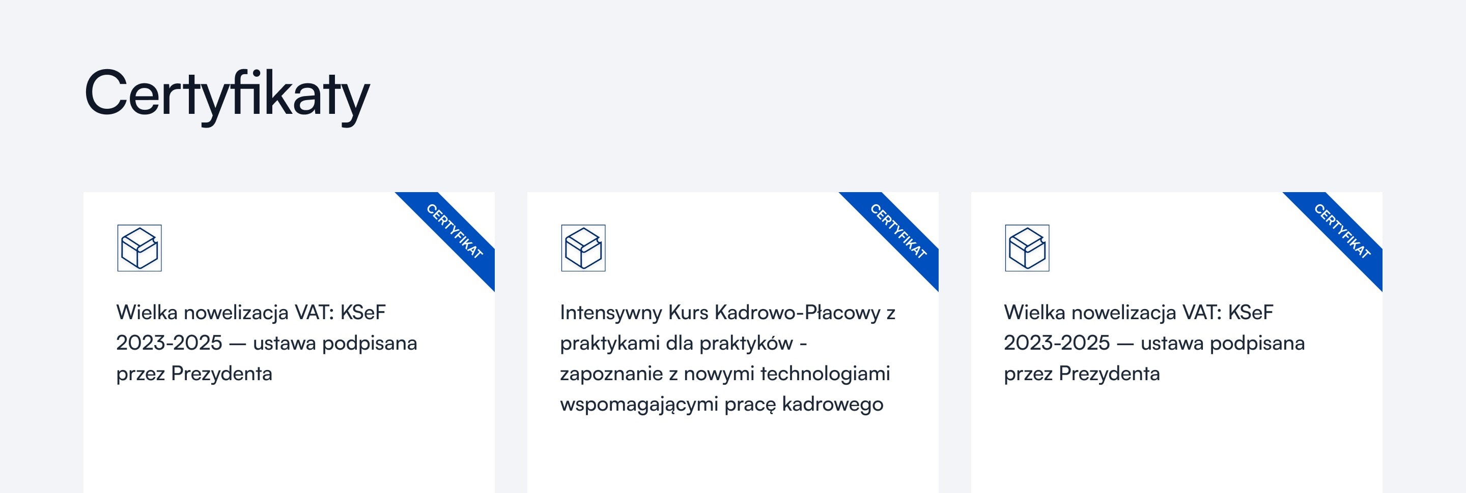 Certyfikaty do pobrania w koncie uczestnika
